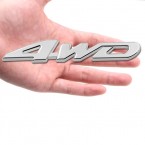 3D logo 4WD  z kovovej zliatiny,pochromované